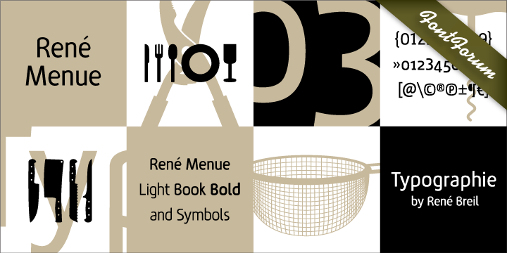 Пример шрифта Rene Menue